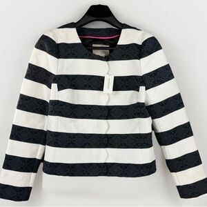 Banana Republic Black and White Striped Blazer